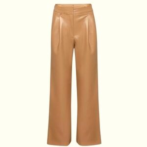 NWOT J. Crew Pleated Faux Leather Wide Leg Pants